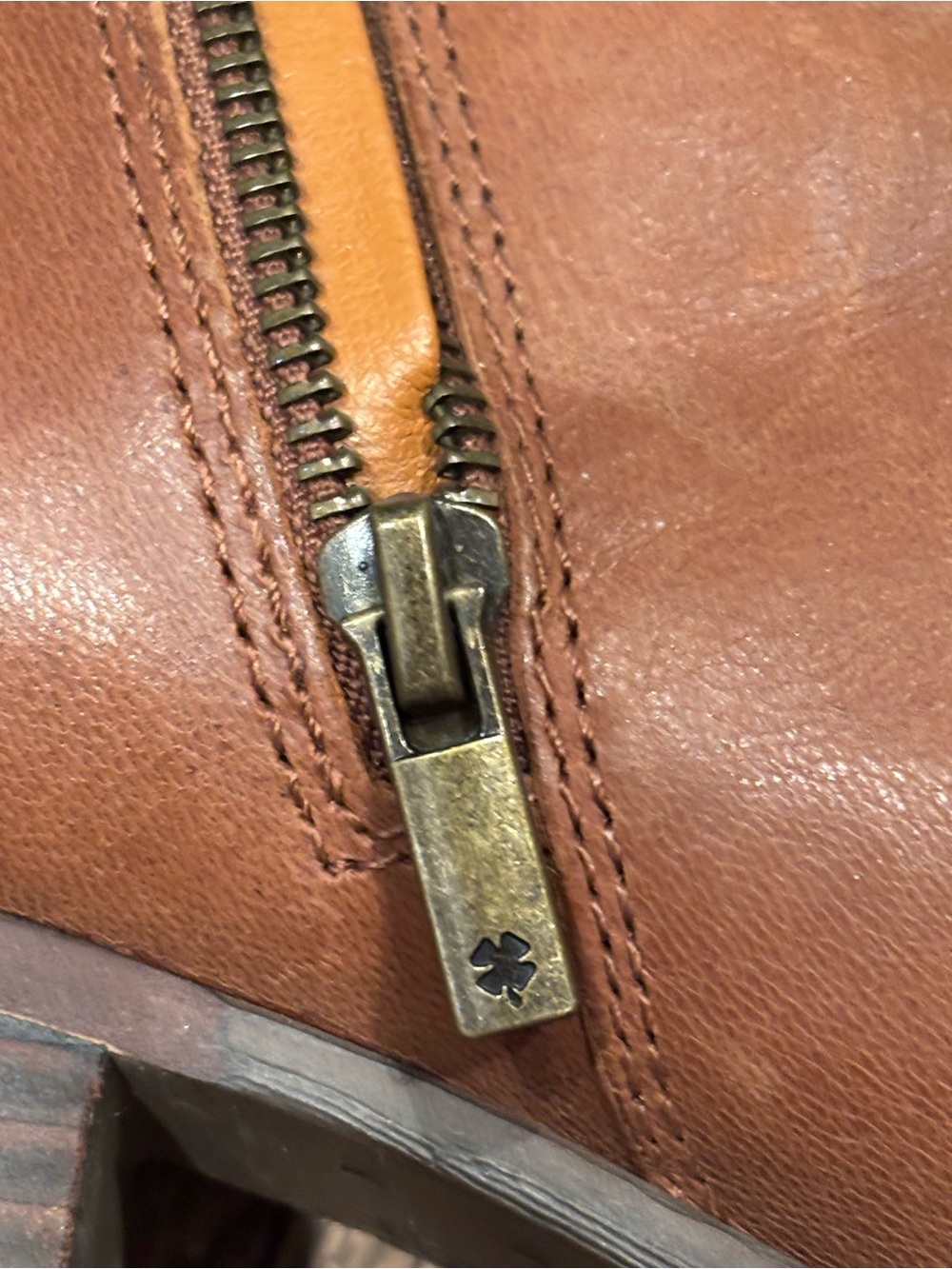 Lucky Brand Brown Leather Ankle Booties with Side Zip - Picture 6 of 8